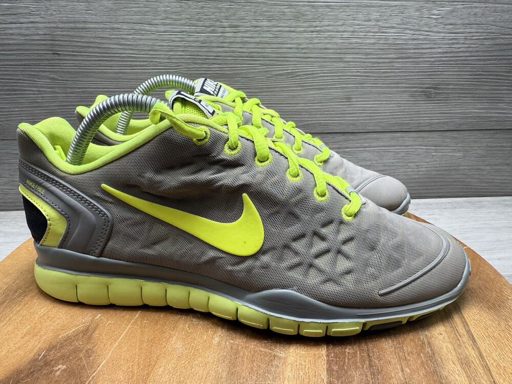 NIKE FREE FIT 2 Women’s US 9 Gray/Volt Training & Running Shoes 487789-010 C5